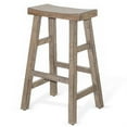 thumbnail image 2 of Rena Barstool Set of 2, Saddle Style Seat, Light Brown Mahogany Wood, 2 of 6