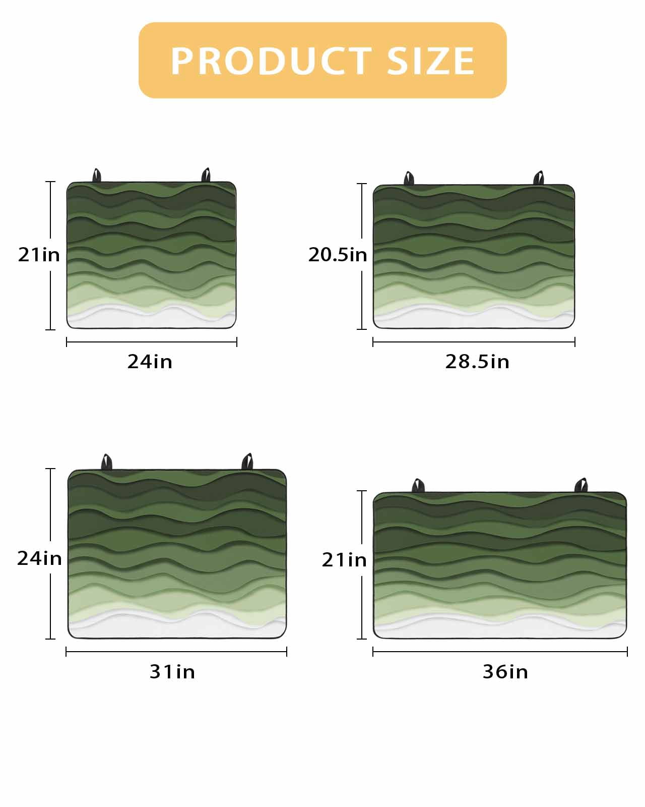 nqOlkjepod Large Induction Cooktop Protector Mat 24"x21", Green Ombre Stripes Stove Top Covers for Electric Stove, Modern Gradient Abstract Waves Art Stove Burner Cover Mats, Glass Top Stove Cover