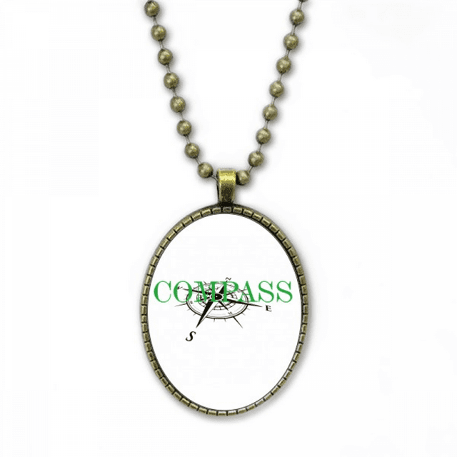 Outil Boussole Collier Direction Navigation Chaîne Vintage Pendentif Perle Collection Bijoux