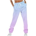thumbnail image 3 of Fartey Gradient Sweatpants for Women Elastic Waist Drawstring Lounge Athletic Pants Casual Comfy Warm Fleece Jogger Sweatpant with Pockets Hot Pink M, 3 of 5