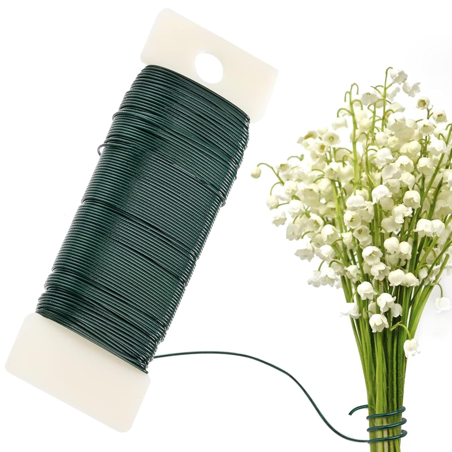 6 Pack 228 Yards Floral Wire 22 Gauge Flexible Paddle Wire Florist Bind Wire for Crafts, Christmas Wreaths Tree, Garland and Floral Flower Arrangement Supplies