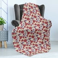 thumbnail image 4 of Poppy Flower Soft Flannel Fleece Throw Blanket, Vintage Style Summer Season Composition with Bees and Blossomings Chamomile, Cozy Plush for Indoor and Outdoor Use, 50" x 60", Multicolor, by Ambesonne, 4 of 5