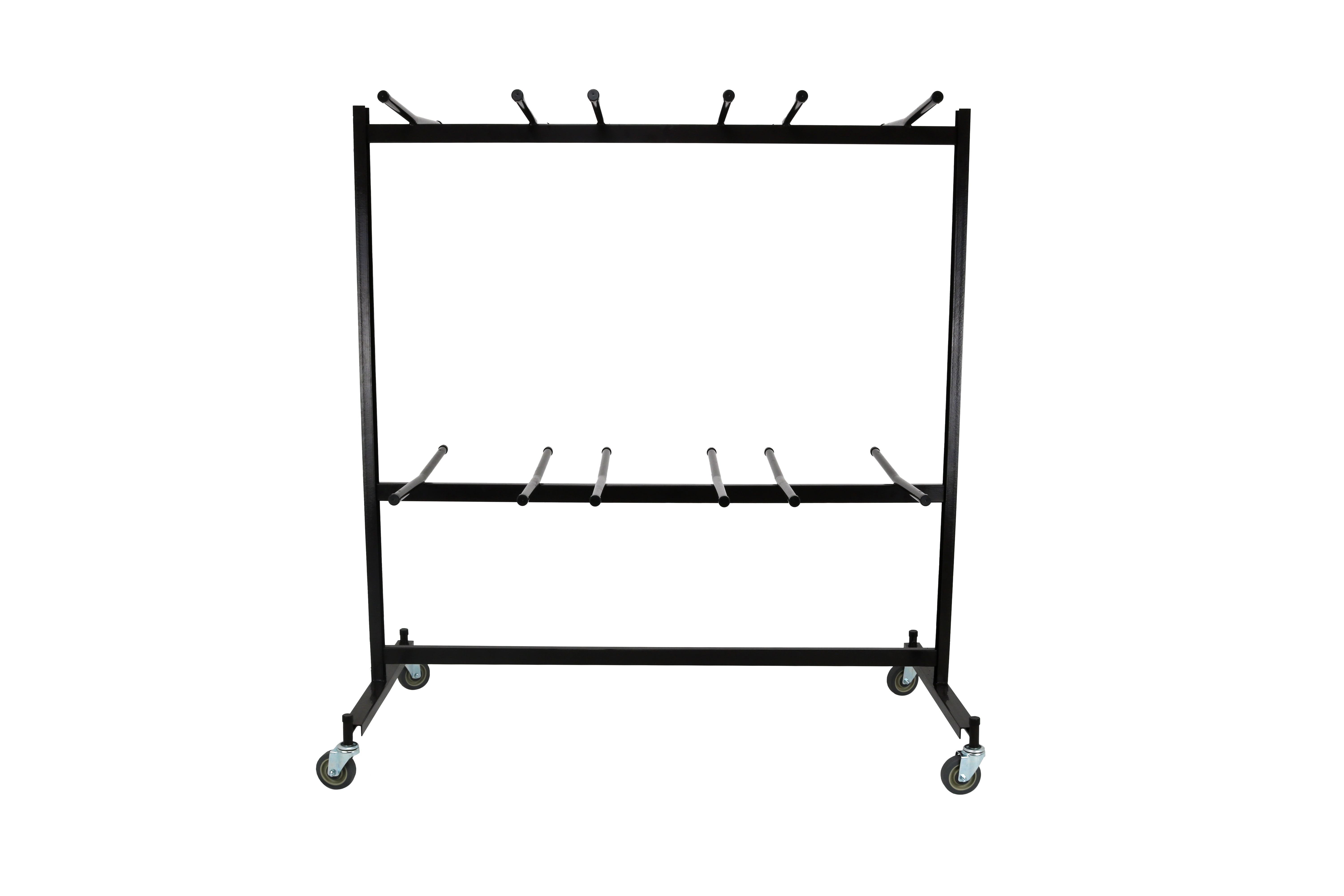 Hampden Furnishings Julian Double-Tier Hanging Chair Storage Cart, Brown Steel