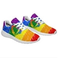 thumbnail image 5 of Unisex Fashion Rainbow Shoes, LGBT Sneakers for Men Women, Lightweight Breathable Running Walking Shoes White Size 11, 5 of 7