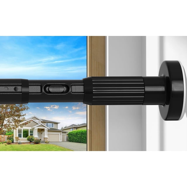 Black Shower Curtain Rod Adjustable 41 to 126 Inch, Spring Tension Curtain Rods Telescoping Curtain Rod for Bathroom, Windows, Kitchen, Room Divider, No Drilling, No Slip, No Rust