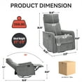 thumbnail image 3 of Aukfa Swivel Rocker Recliner Glider Chair with Heat & Massage for Adults, Living Room, Gray, 3 of 10