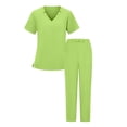 thumbnail image 4 of Fengactive Scrubs for Women Set Stretch Stand Collared Scrub Top Long Pant Nursing Uniforms Scrubs Sets with Pockets, 4 of 5