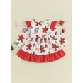 thumbnail image 3 of Nituyy Robe de Noël pour Filles, Robe à Manches Longues Col Rond Imprimé Gingerbread Man Patchwork Nœud Robe Trapèze, 3 of 6
