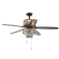 thumbnail image 5 of Tierna 5-Blade 52-Inch Rustic Bronze Lighted Ceiling Fans Two-Tiered Crystal Shade (Remote Controlled), 5 of 5