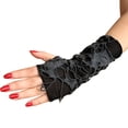thumbnail image 5 of Penkiiy Fingerless Fishnet Gloves for Women Halloween Cosplay Soild Unisex Knitted Fingerless Winter Gloves Soft Mitten Black Gloves, 5 of 8