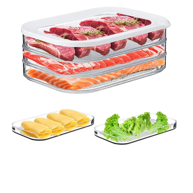 Caja De Almacenamiento Portátil Para Refrigerador De Cocina Xtellar Color Blanco