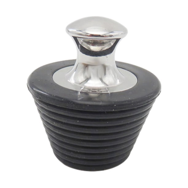 Matsuzay Silicón del enchufe de la bañera del amplio del gel de sílice con la manija durable del acero inoxidable para la bañera Juegos de accesorios de baño Tapón de silicona negro