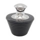 thumbnail image 1 of Matsuzay Silicón del enchufe de la bañera del amplio del gel de sílice con la manija durable del acero inoxidable para la bañera Juegos de accesorios de baño Tapón de silicona negro, 1 of 6