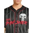 thumbnail image 4 of Marvel’s Punisher Men’s Graphic Baseball Jersey with Short Sleeves, Sizes S-3XL, 4 of 5