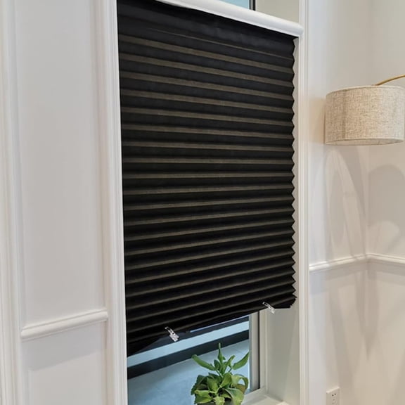 Yesbay Cordless Window Blinds Stick on Temporary Blinds No Drill Pleated Blinds for Windows Doors Home Nursery Bedroom Kitchen Bathroom