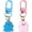 B Blue Pink, variant on Black White Ghost with Flower Accessory Keyrings Set - Halloween Party Keepsake Keychain for Besties Friends