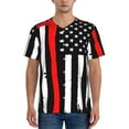thumbnail image 4 of Haiem Hip Hop Hipster Baseball Jersey Button Down Shirts Sports Uniforms Men Women Jersey(Firefighters USA Flag,4X-Large), 4 of 9