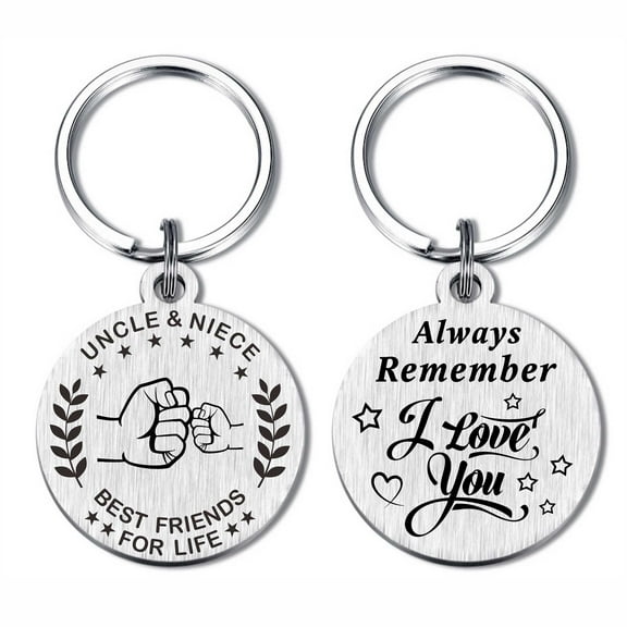 FALOGIJE Uncle Fathers Day Keychain Gifts from Niece, Remember I Love You Uncle Christmas
