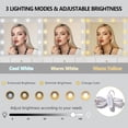 thumbnail image 4 of PUFFCAFE Makeup Vanity Desk with Mirror and Lights,Glass Top Vanity Table with RGB Cabinets,Large Dressing Table for Women Bedroom,White Vanity, 4 of 10