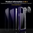 thumbnail image 3 of Protective Clear Case for iPhone 14 Pro Max 6.7 Inch [5 in 1] Grade Transparent Phone Case with 2pcs Tempered Glass Screen Protectors & 2pcs Camera Protectors Shockproof (Purple), 3 of 15