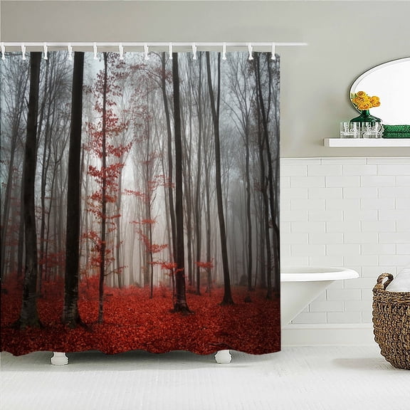 Natural Forest Trees Scenery Waterproof Shower Curtains Rainforest Print Bathroom Curtain Polyester With Decor Screen
