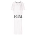 thumbnail image 4 of JMKQLZ Women'S Spring/Summer Round Neck Loose Short-Sleeved Sequined Broad-Leg Pantsuit, 4 of 8