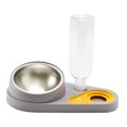 thumbnail image 4 of Perro Gato Tazón doble Comida Tazón de agua Inclinado Anti derrame Alimentador Arco Durable beber Tazón Extraíble Práctico Conveniente Ligero Gris, 4 of 8
