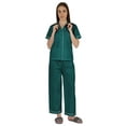 thumbnail image 5 of Inkmeso Women Cotton Nightwear Pajamas Set Classic Short Sleeve 2 Pc Shirt & Pajama Loungewear, 5 of 7