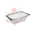 thumbnail image 3 of Stainless Steel Strainer Basket Extendable Handles Vegetables Retractable Drain Basket Heat Resistant Handles, 3 of 8