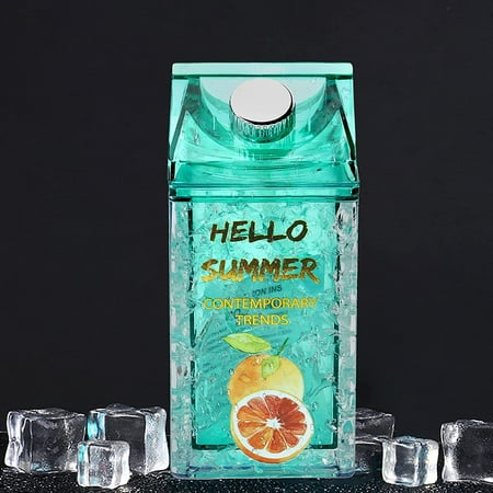 Milk Carton Water Bottle, Kids Water Bottle With Leak Proof Lids And
