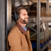 BlueParrott B450-XT Wireless Bluetooth Mono Headset with 96% Noise Cancellation Microphone & Padded Headband, Black
