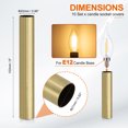 thumbnail image 2 of Uxcell Tall Candle Covers Sleeves Metal E12 Chandelier Socket Sleeves for Chandeliers Decoration Bronze 6" 10 Pcs, 2 of 7