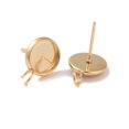thumbnail image 2 of 304 Stainless Steel Stud Earring Settings with Loop Flat Round Golden Tray: 8mm 12.5x10x2mm Hole: 2mm Pin: 0.8mm, 2 of 2
