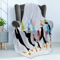 thumbnail image 4 of Christmas Soft Flannel Fleece Throw Blanket, Group of Penguins in Caps Walking on Snow with Surprise Christmas Presents, Cozy Plush for Indoor and Outdoor Use, 70" x 90", Multicolor, by Ambesonne, 4 of 5