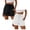 Black & White, variant on 2 Pack Shorts for Women Casual Drawstring Shorts Pockets Lightweight Linen Shorts Summer Beach Resort Wear, Army Green & White, Size L