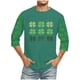 thumbnail image 1 of Blusas y camisas de manga larga con cuello redondo para hombre, blusas casuales con estampado de cuello redondo y manga 3/4, blusas de poliéster para tiempo libre., 1 of 4