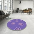 thumbnail image 4 of Ahgly Company Machine Washable Indoor Rectangle Transitional Purple Mimosa Purple Area Rugs, 4' x 6', 4 of 7
