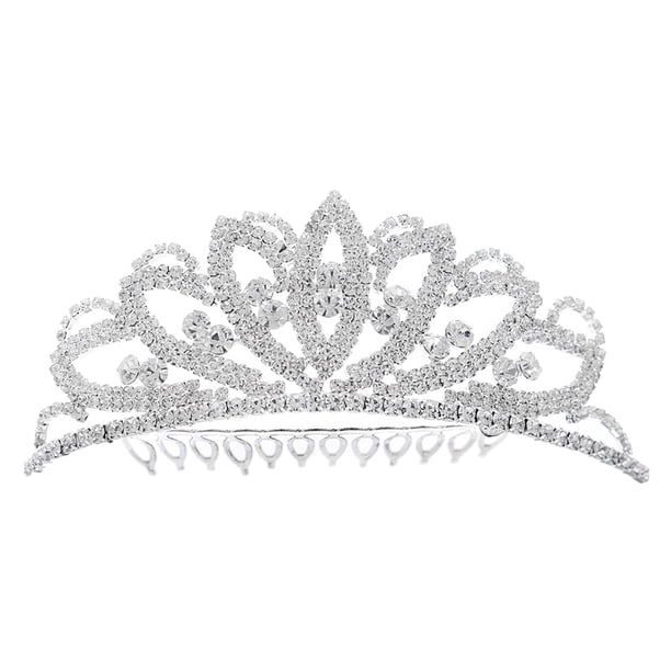 Tocado de corona para niñas, tocado de aleación, tiara de aleación con diamantes de imitación para fiesta
