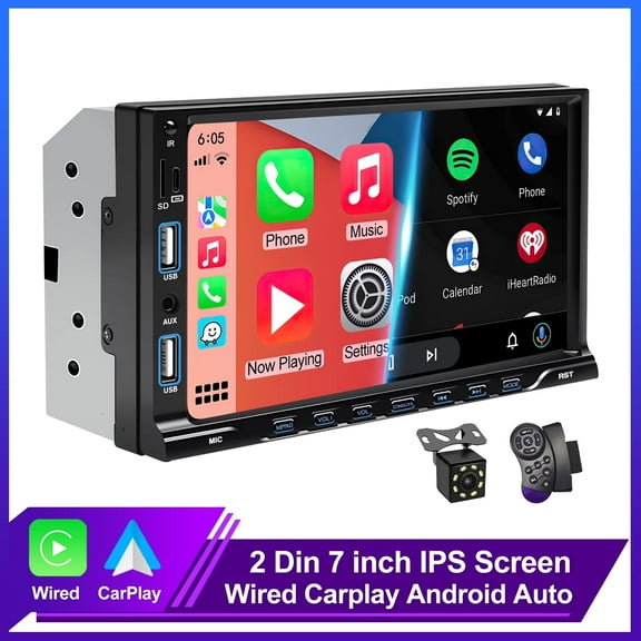 LEHX Universal IPS Touch Screen 7inch 2din Car Radio Carplay Android Auto Bluetooth FM Auxiliary Input Mirror Link Multimedia Player
