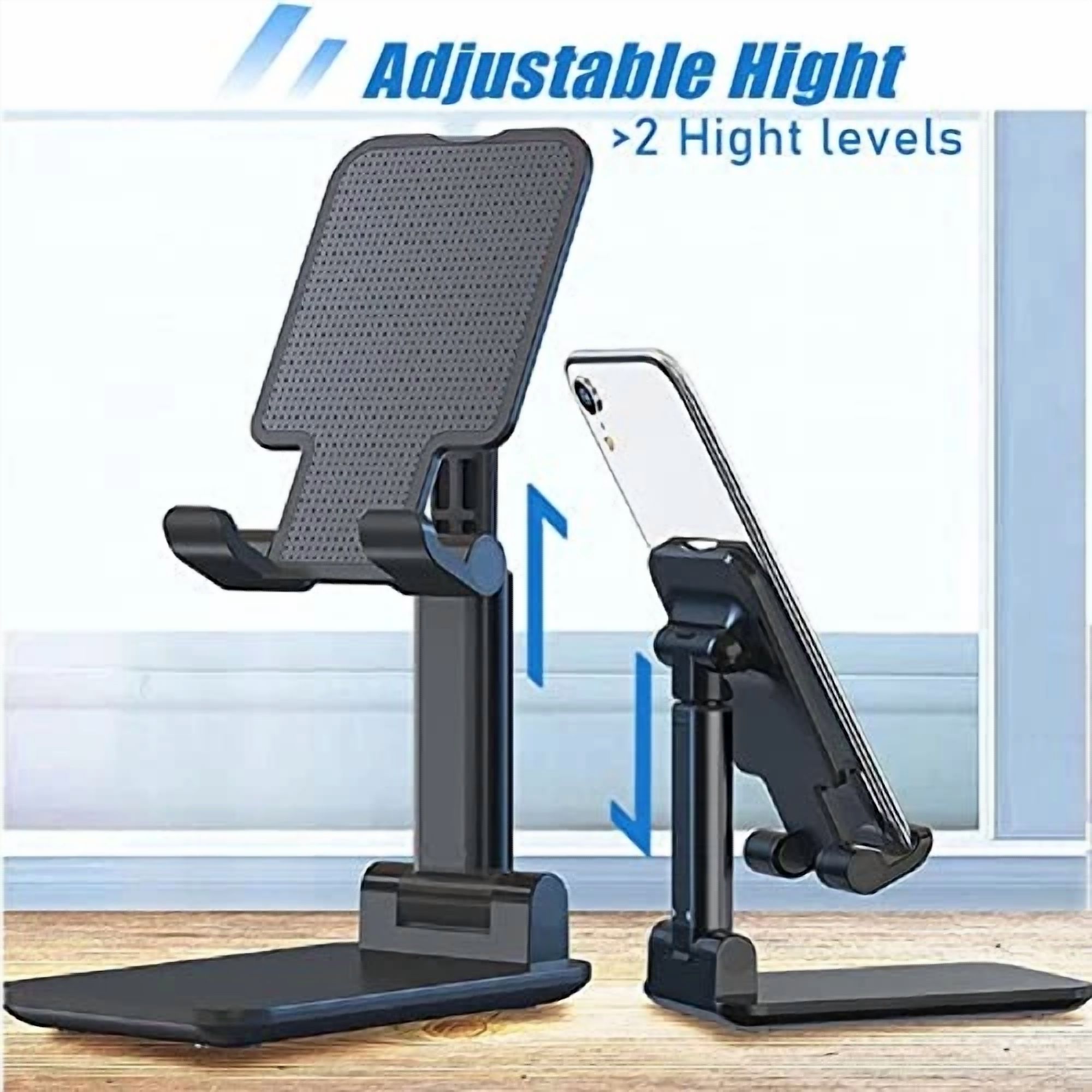 BUTTERFLY- Phone Stand For Desk, 2 Pack Mt-6 Desk Phone Holder Stand For Office Black