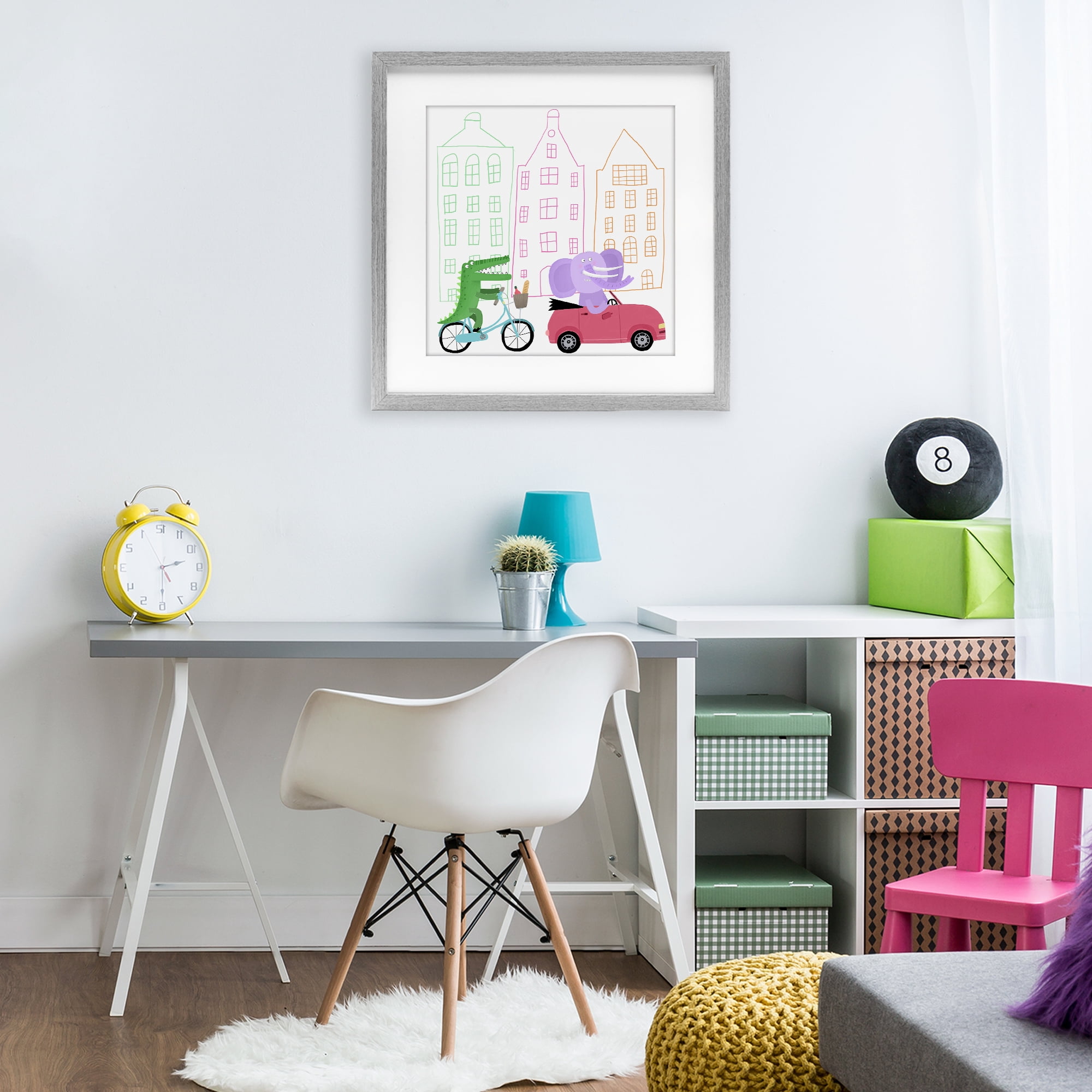 Stupell Industries Amsterdam Buildings & Animals Gray Framed Print Under Glass, design by Carla Daly