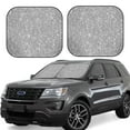 thumbnail image 2 of Bingfone Glittersilver Print 2-Piece Sun Shade Front Windshield - Foldable Car Front Window Sunshades For Most Sedans Suv Truck - Large, 2 of 7