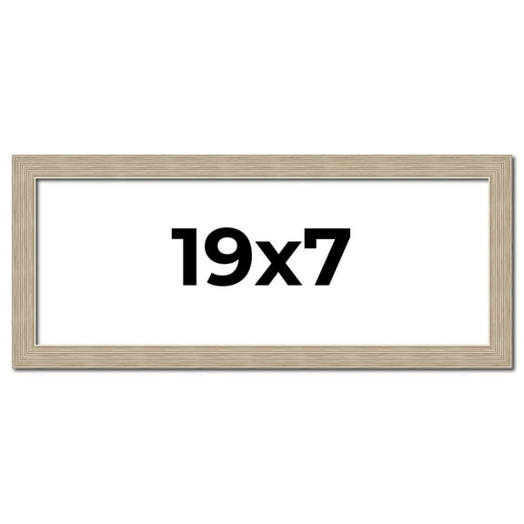 19x7 Frame Grey Solid Wood Picture Frame Width 1 Inches | Interior Frame Depth 0.5 Inches |