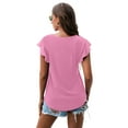 thumbnail image 3 of JWD Summer Ruffle Short Sleeve Knit Tunic Tops Shirts Tank Tee Blouse, 3 of 7