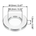 thumbnail image 2 of M6 Aluminum Spacers, 12 Pcs Metal Spacers Aluminum 6.2mm ID x 12mm OD x 1.5mm L Aluminum Spacer Screw Standoff Round for 1/4 or M6 Screw Bolts, 2 of 5
