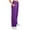 Purple, variant on Tqyyweavej Plus Size Pants for Women Drawstring Wide Leg Stretchy Workout Trousers Straight Leg Casual Solid Color Pants with Pockets