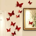 thumbnail image 5 of Decoración de pared con mariposas, 24 piezas, pegatinas de mariposas 3D para decoraciones de fiesta con imanes (coloridas, 24), 5 of 5