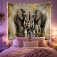 thumbnail image 2 of Elephant Family with Calf in Golden Water, Serene Watercolor Wildlife Wall Art for Animal Lovers, Elephant Art Decor Housewarming Gift, Tapestry Wall Hanging for Bedroom and Living Room, 2 of 7