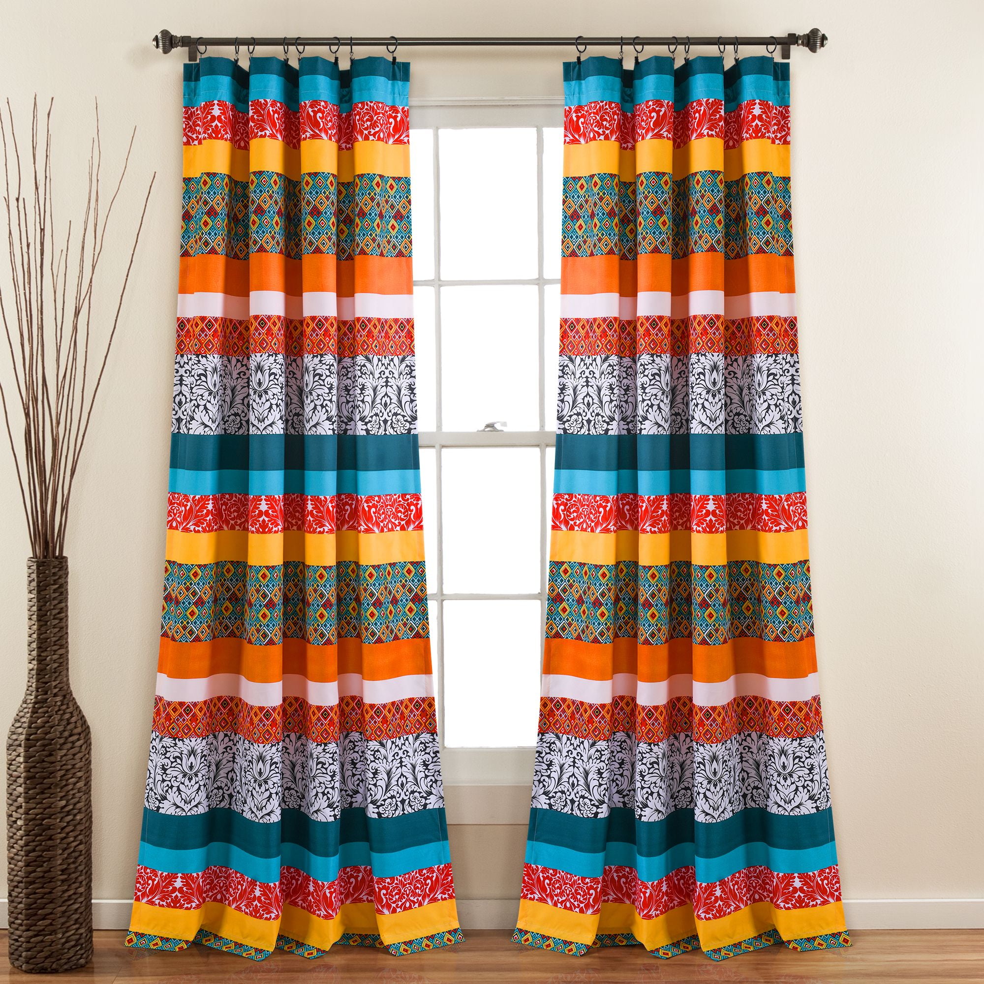 Colorful Geometric Details about   Lush Decor Bohemian Striped Shower Curtain Fabric Bathroom 
