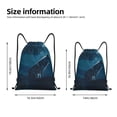 thumbnail image 2 of Xecao Lonely Night Wolf Pattern Sports Drawstring Backpack - String Swim Gym Bag with Wet Proof Pocket for Women&Men-Medium, 2 of 6